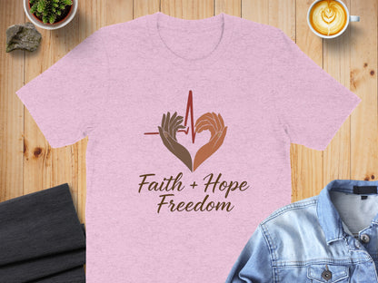 Faith Hope Freedom Heartbeat Graphic T-shirt product type