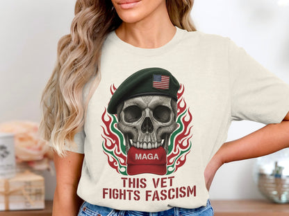 This Vet Fights Fascism Graphic Tee Shirt