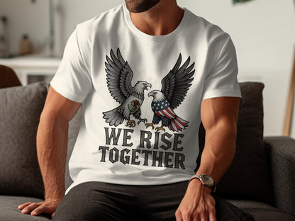 We Rise Together Eagles Graphic T-shirt