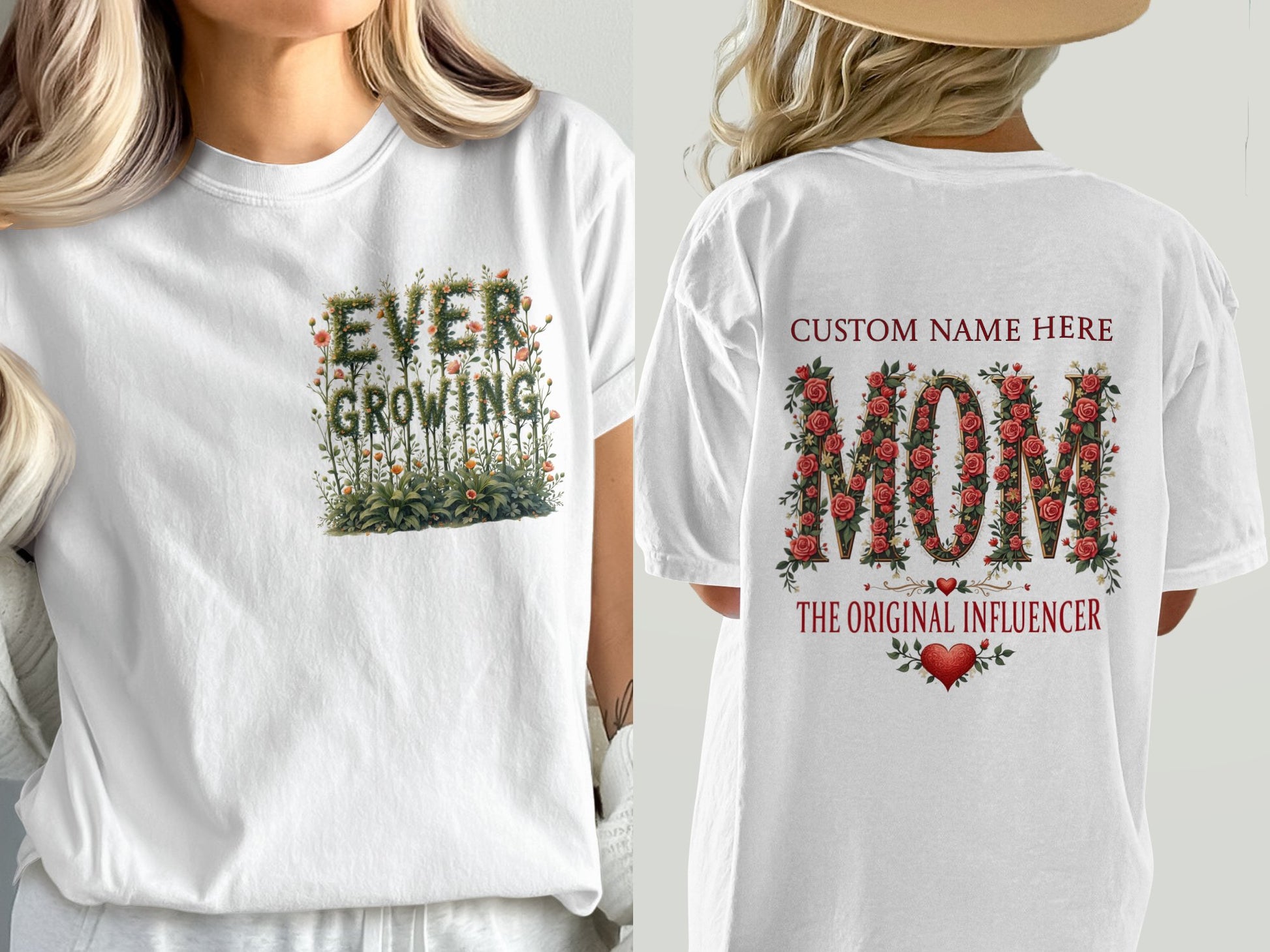 Ever Growing and Mom Custom Name T-shirt product type