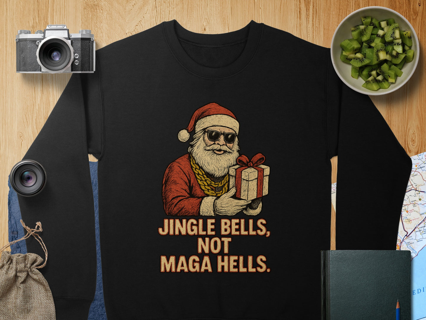 Jingle Bells Not Maga Hells Funny Christmas Sweater