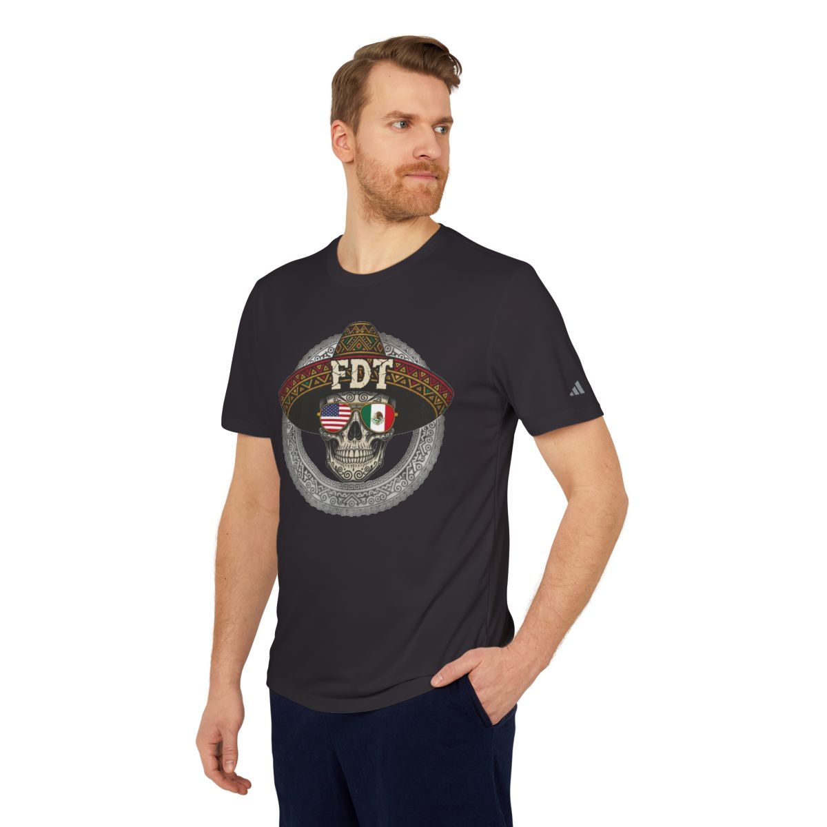 FDT Skull Design T-Shirt with Multinational Flags