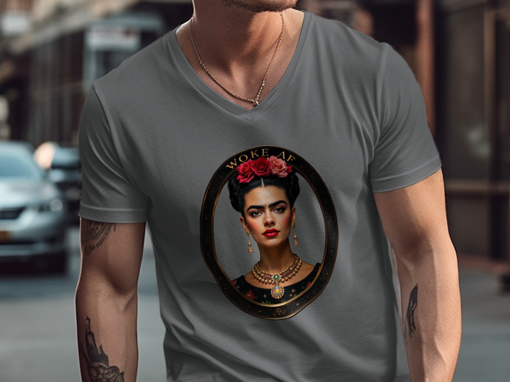 Woke AF Artistic Print on Comfortable T-shirt Product Type
