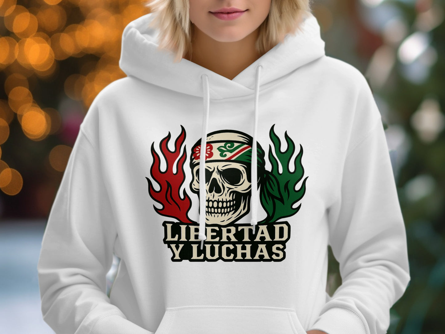 Bold Libertad y Luchas Skull Hooded Sweatshirt product type