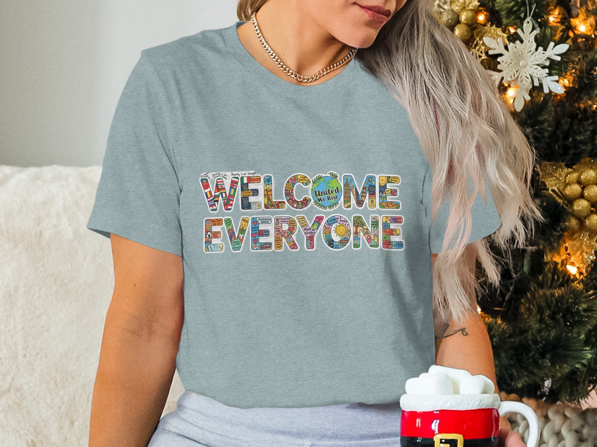 Welcome Everyone Colorful Design Graphic Shirt