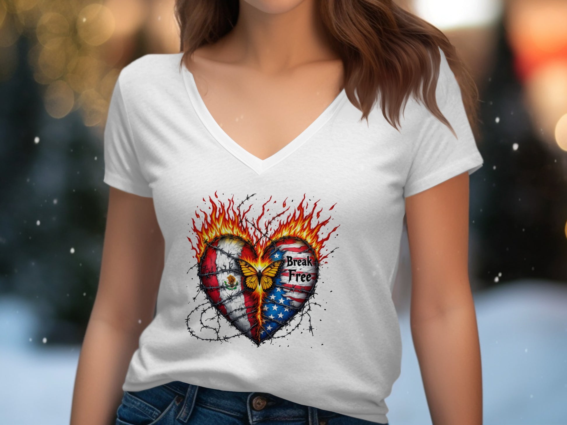 Break Free Butterfly in Heart Graphic T-Shirt product type