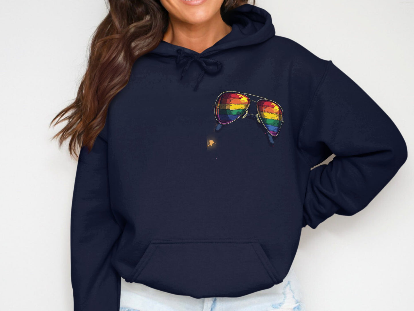 Rainbow Sunglasses Graphic Printed Hoodie product