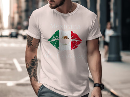 Mexicana de Corazón Mexican Flag Lips T-shirt product