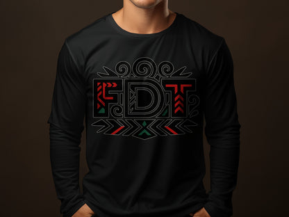 FDT Graphic Design Long Sleeve Shirt for Casual Wear