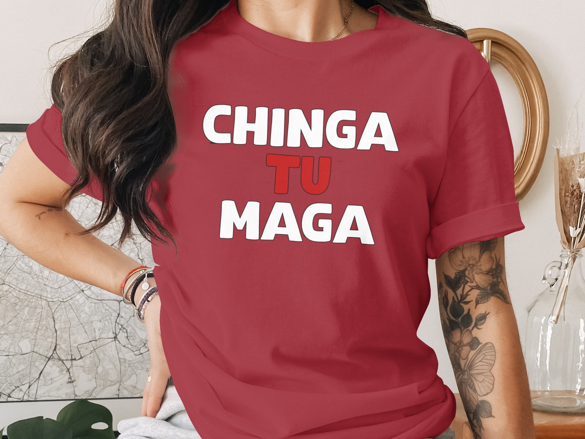 Chinga Tu Maga Graphic Statement T-shirt