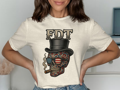 Patriotic Skull with Hat and Sunglasses T-shirt product