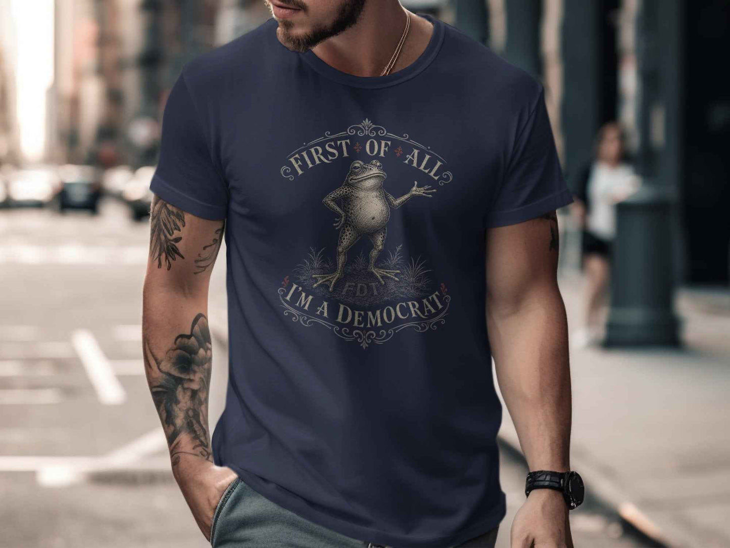 Whimsical Democrat Frog Statement T-Shirt