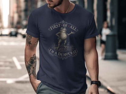 Whimsical Democrat Frog Statement T-Shirt