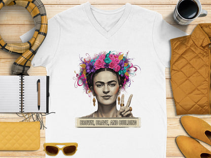 Brown Brave and Building Graphic T-Shirt