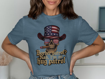 Patriotic Skull Design Hug Patrol T-shirt product type