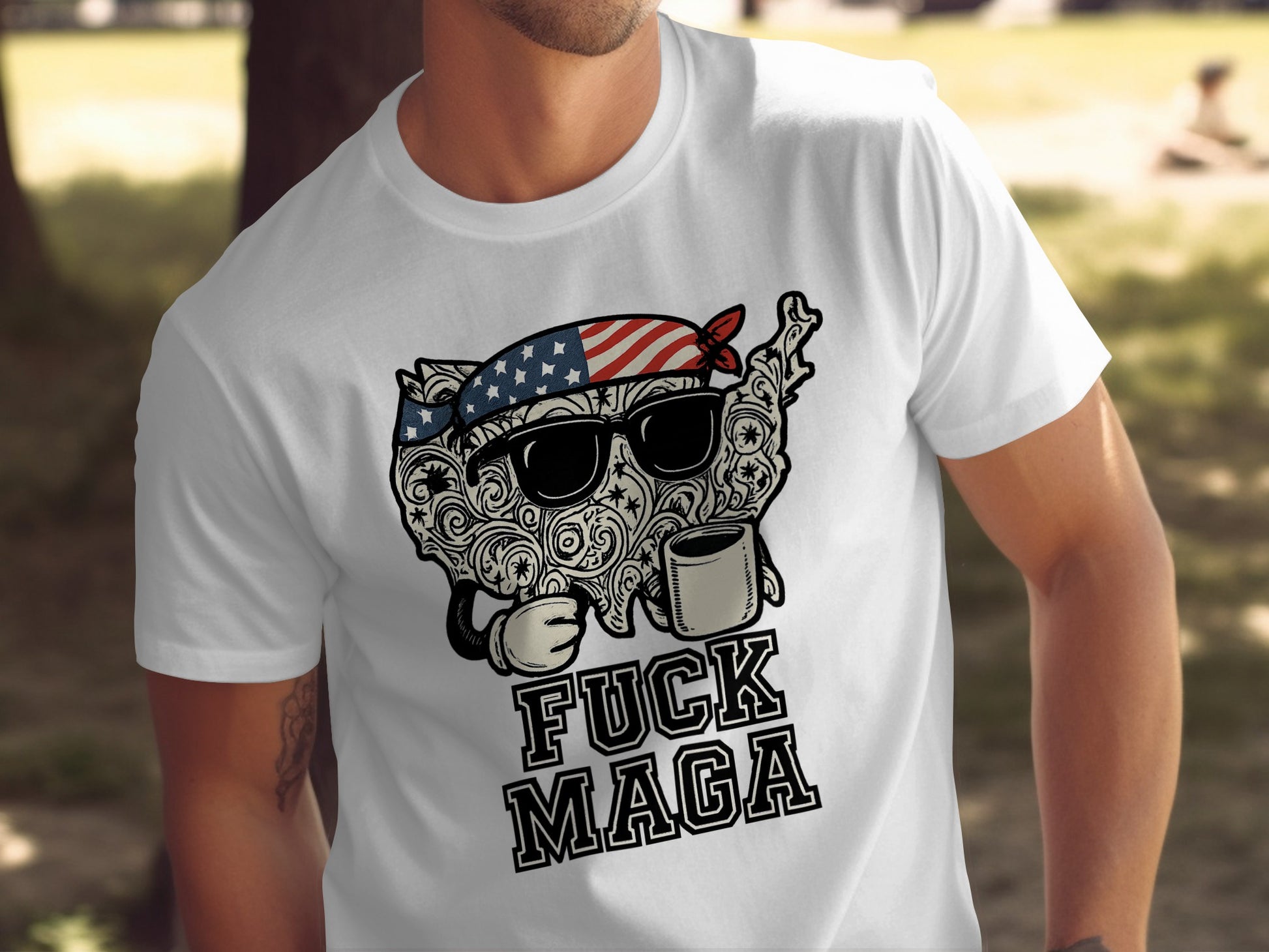 Bold Patriotic Statement Graphic Tee Shirt product