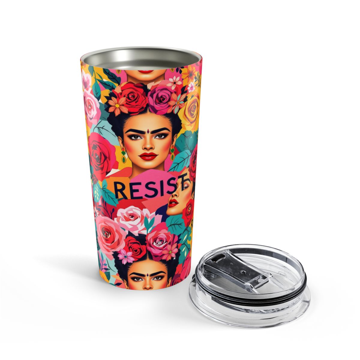 Colorful RESIST Design Insulated Travel Tumbler