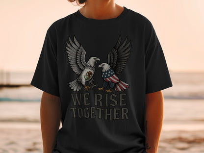 We Rise Together Patriotic Eagle Graphic Tee