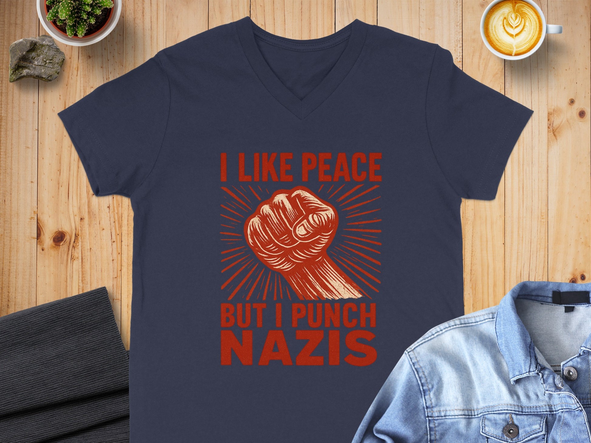 I Like Peace But I Punch Nazis T-shirt