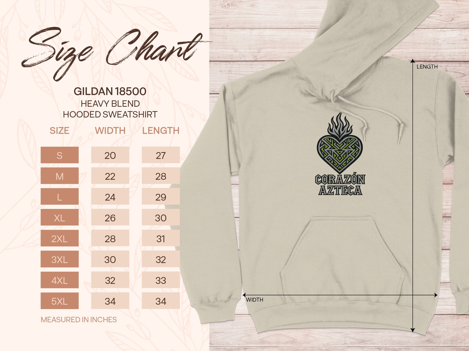 Corazón Azteca Design Heavy Blend Hooded Sweatshirt product