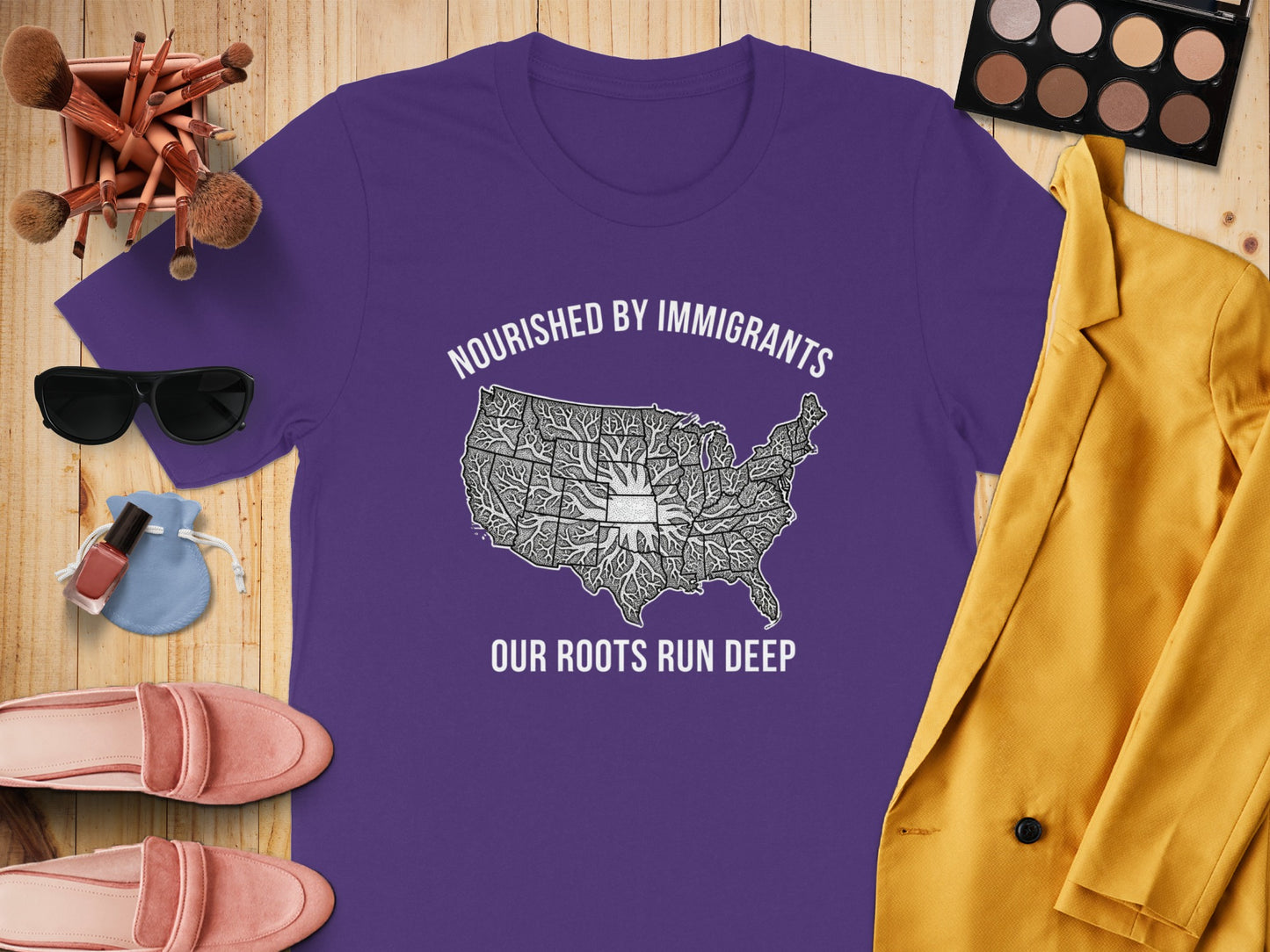 Nourished by Immigrants Our Roots Run Deep shirt
