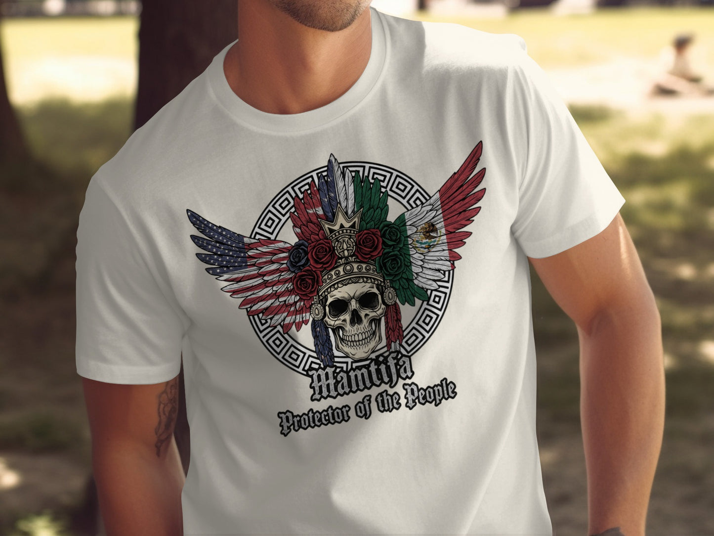 Patriotic Skull Wing Artwork Graphic Unisex T-Shirt