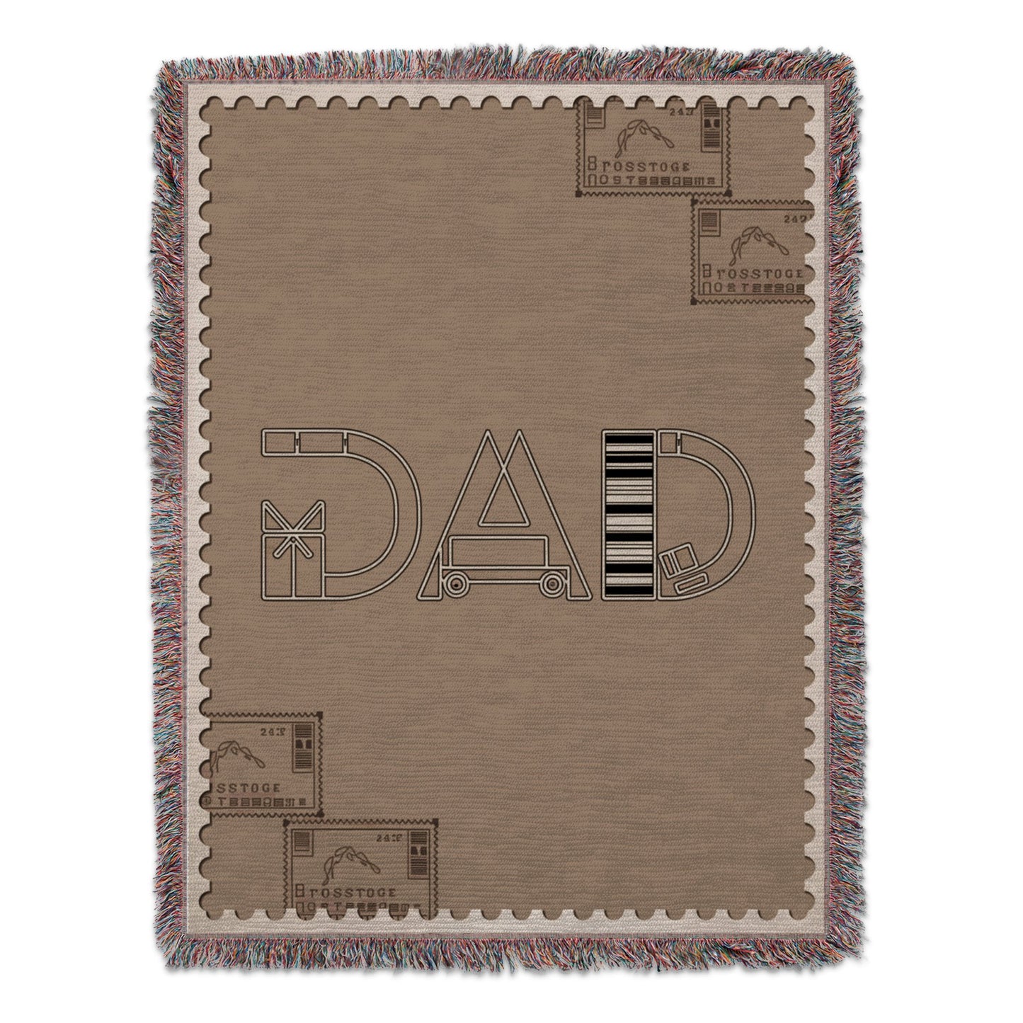 Unique Postage Stamp Design Dad Throw Blanket product
