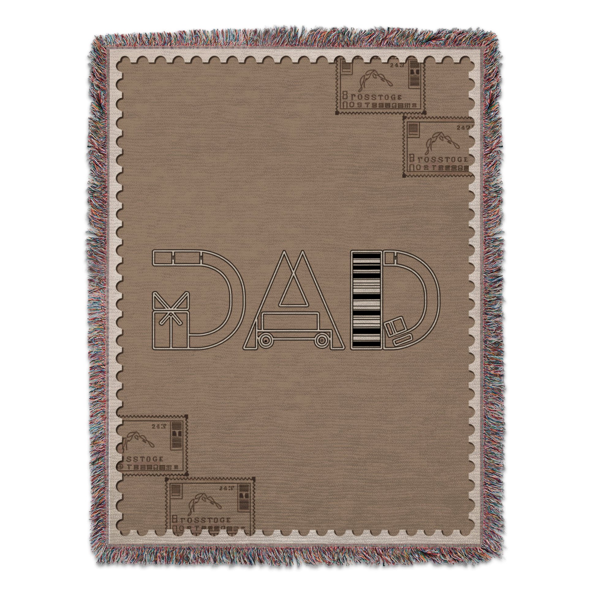 Unique Postage Stamp Design Dad Throw Blanket product