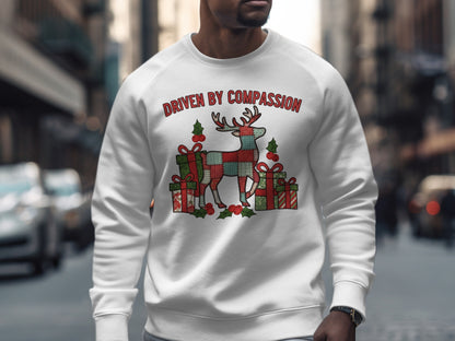 Driven by Compassion Festive Holiday Sweatshirt