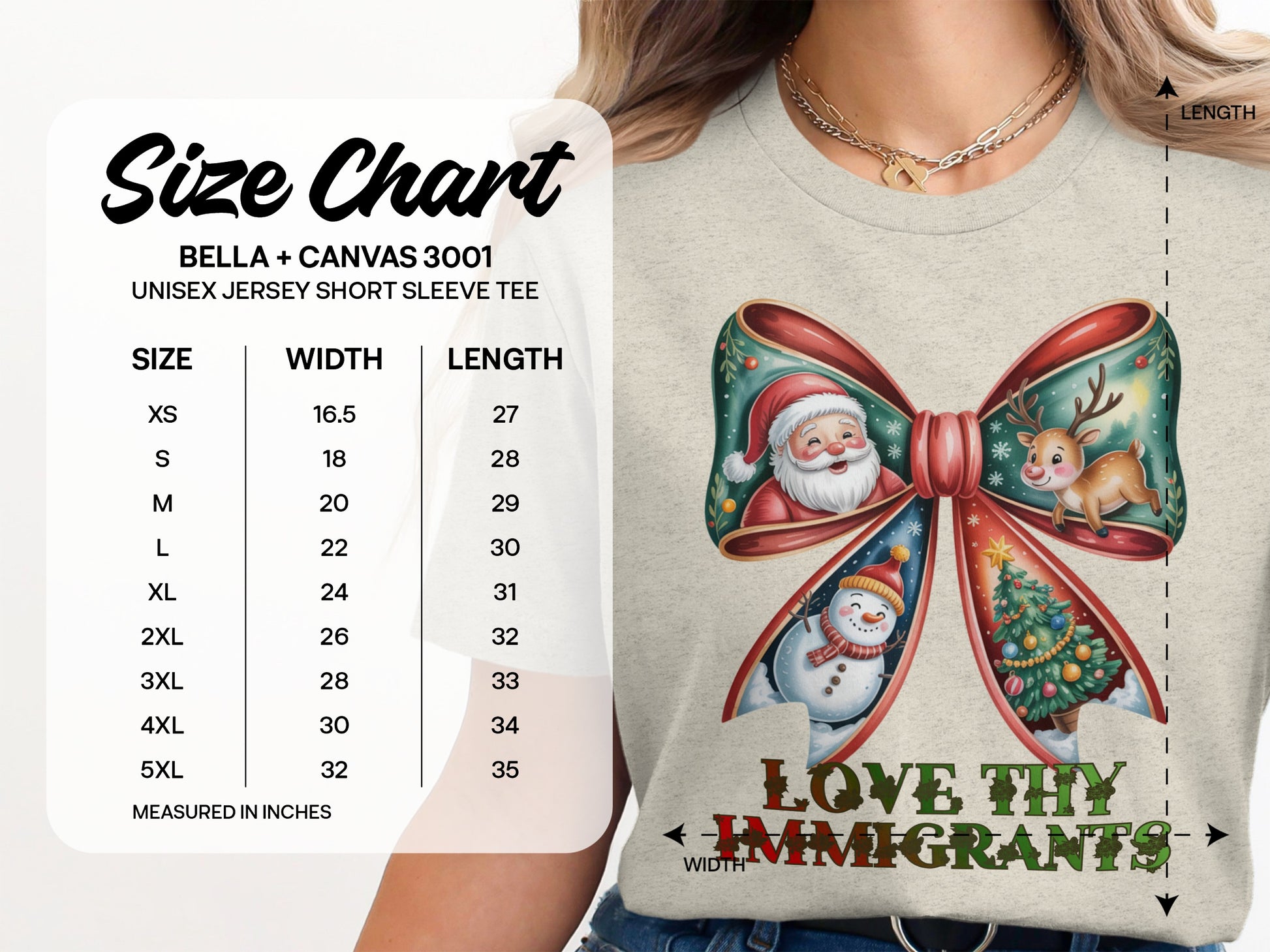 Love Thy Immigrants Holiday Shirt Santa Claus Reindeer