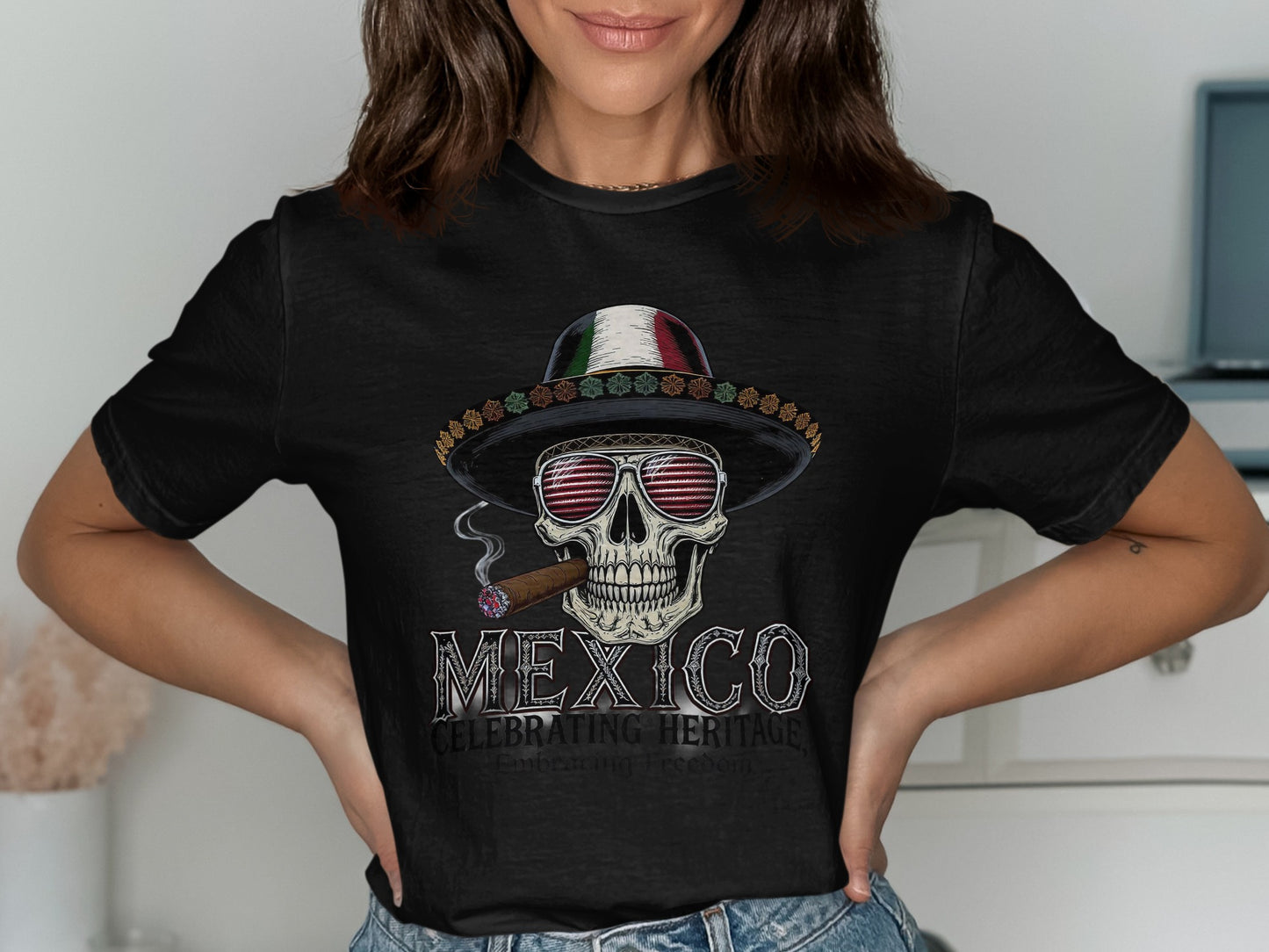 Mexican Heritage Celebrating Skull Graphic T-Shirt product type