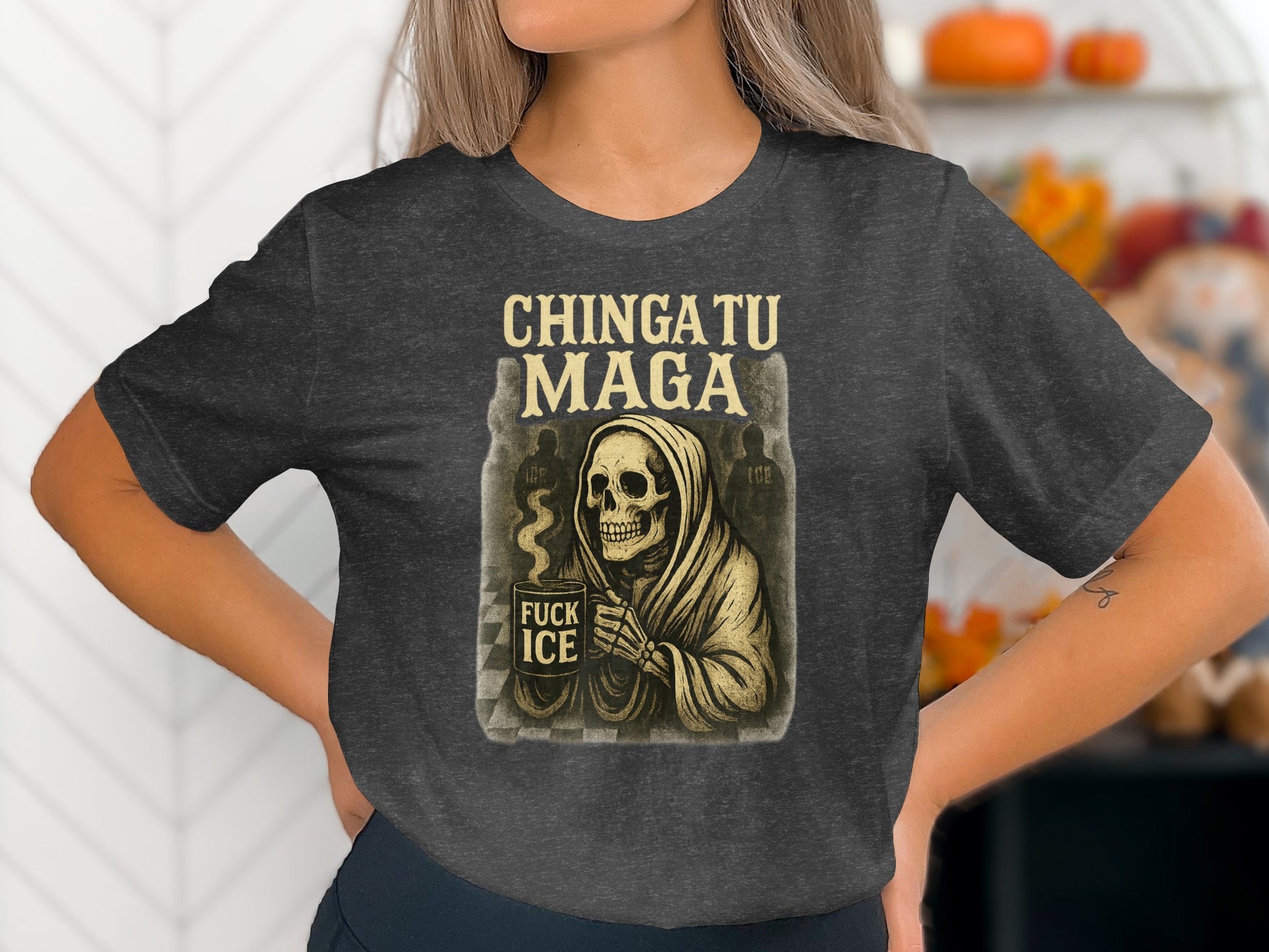 Chinga Tu Maga Fuck Ice Skeleton Unisex T-shirt
