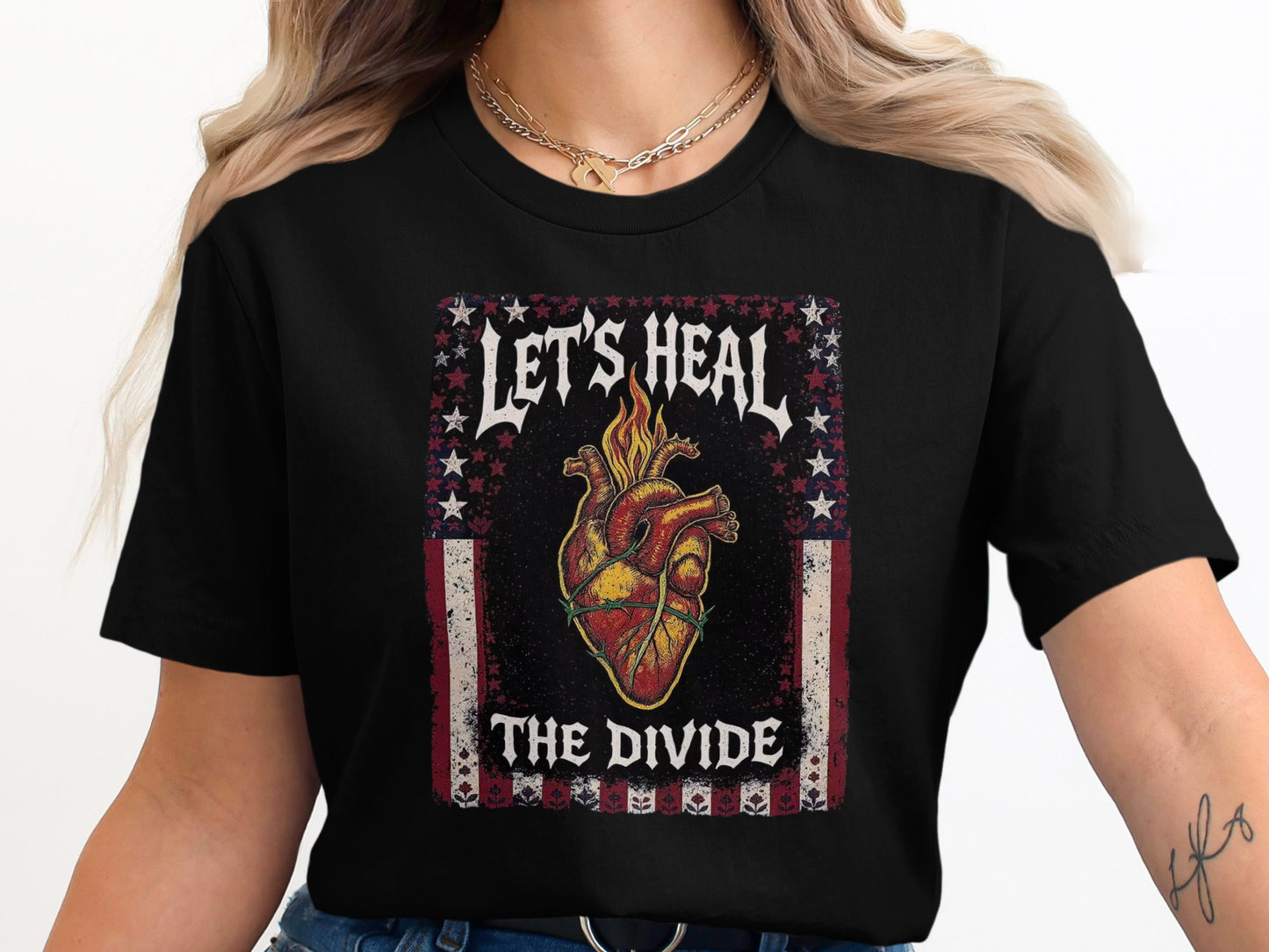 Let's Heal The Divide Heart Graphic T-Shirt product