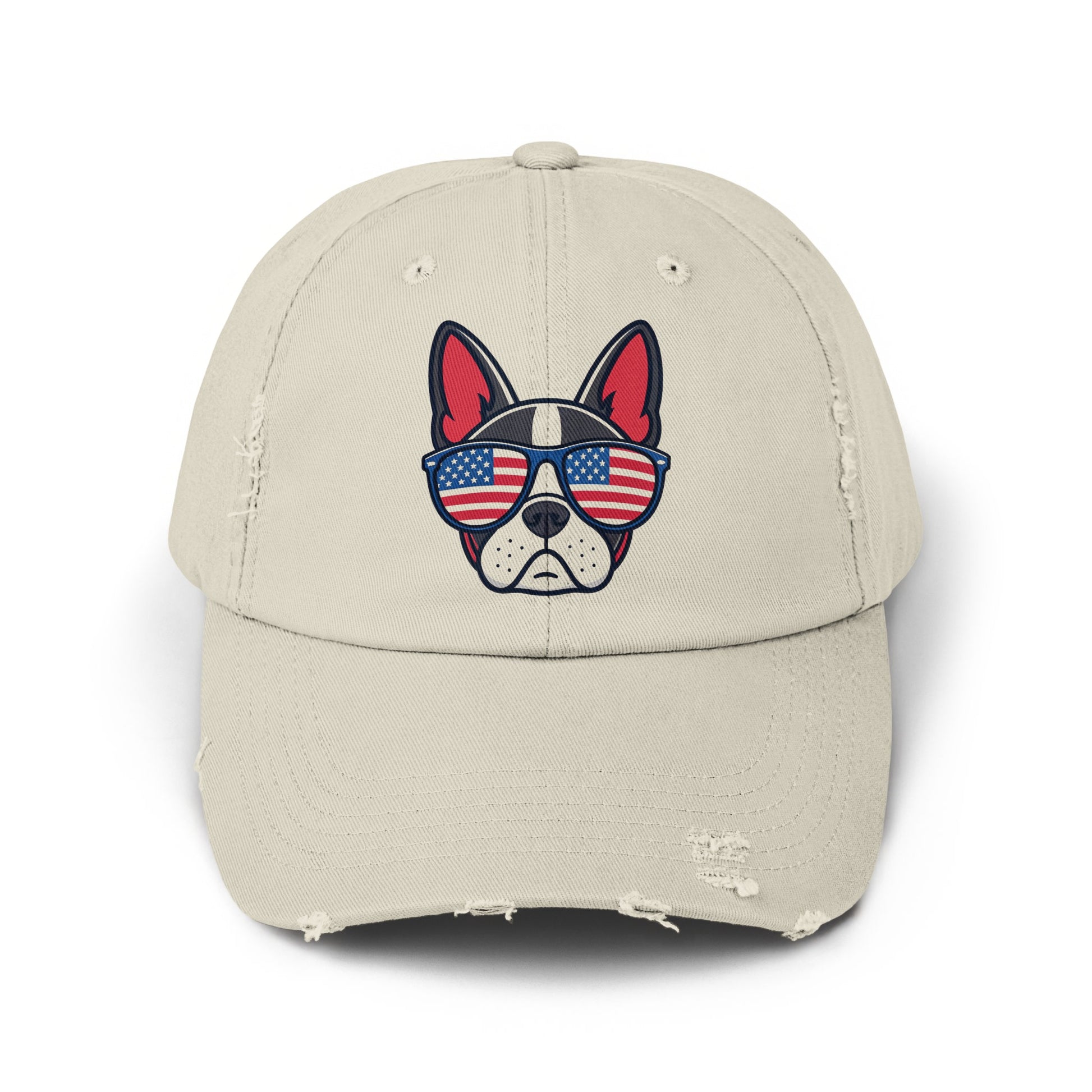 Patriotic French Bulldog Design Distressed Hat product