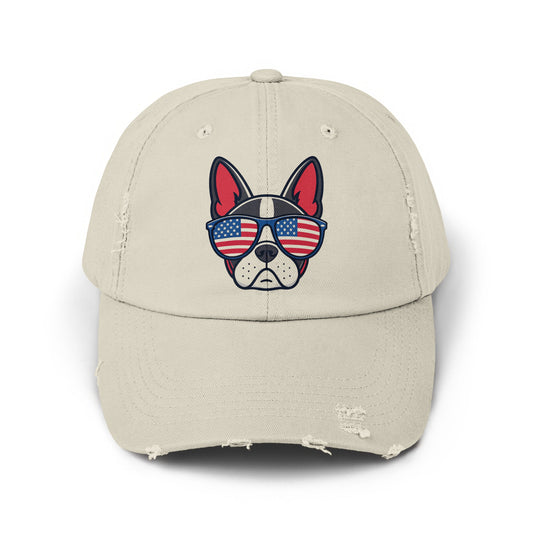 Patriotic French Bulldog Design Distressed Hat product