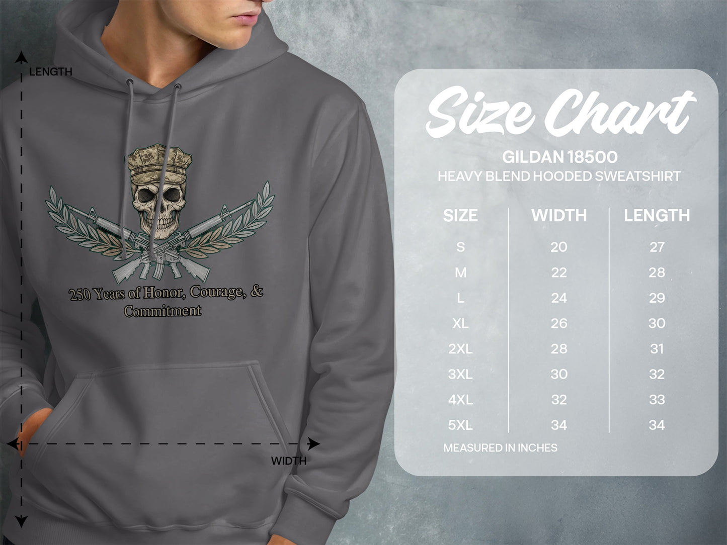 250 Years of Honor Courage and Commitment Hoodie