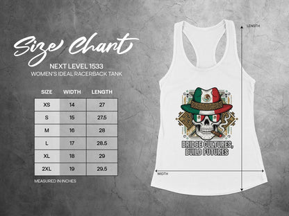 Bridge Cultures Build Futures Racerback Tank