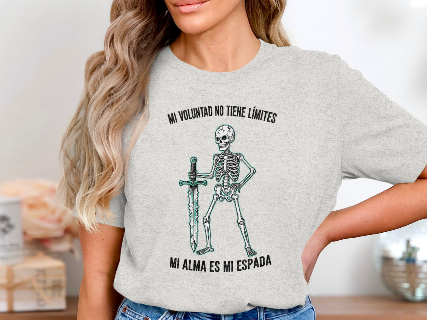 Funny Skeleton Graphic Shirt Spanish Quote Tee product