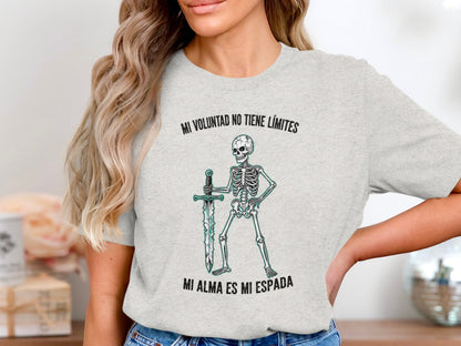 Funny Skeleton Graphic Shirt Spanish Quote Tee product