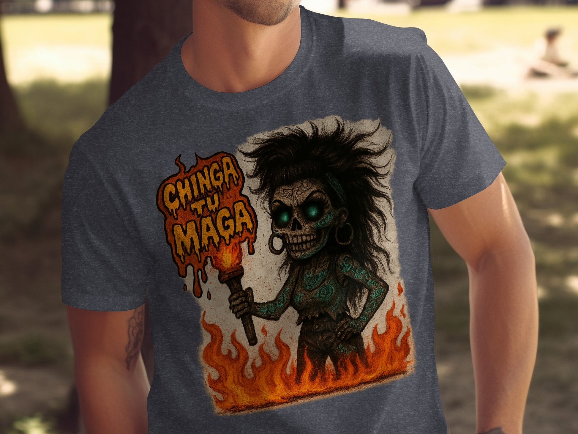 Chinga Tu Maga Skull Graphic T-Shirt Product