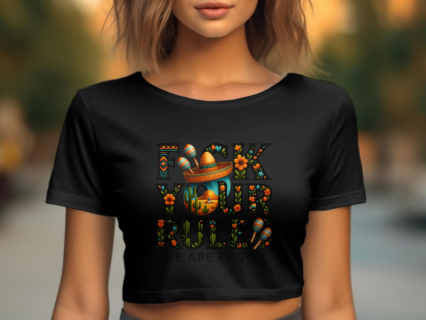 Bold Statement Sombrero Themed Crop Top product
