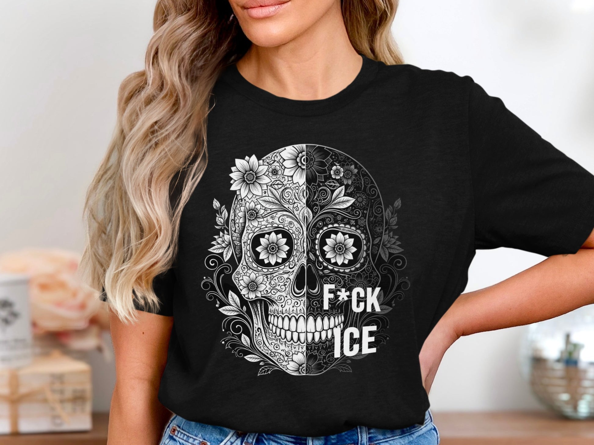Skull Design F*ck Ice Graphic Tee Shirt product
