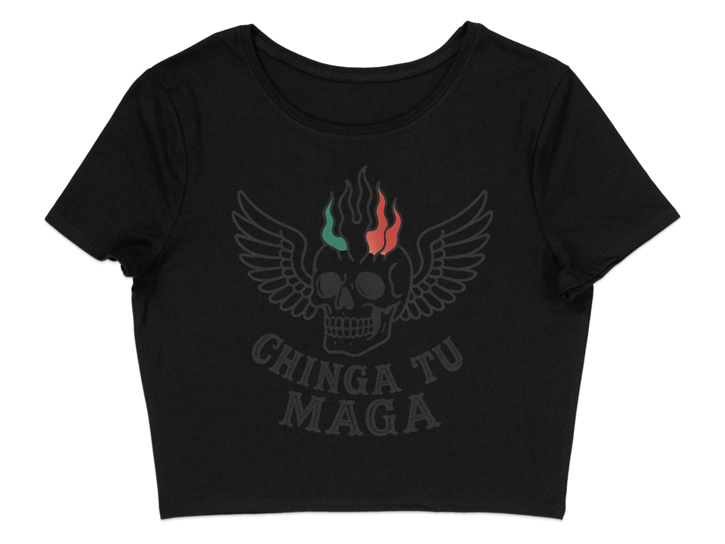 Chinga Tu Maga Winged Skull Short Sleeve Shirt product