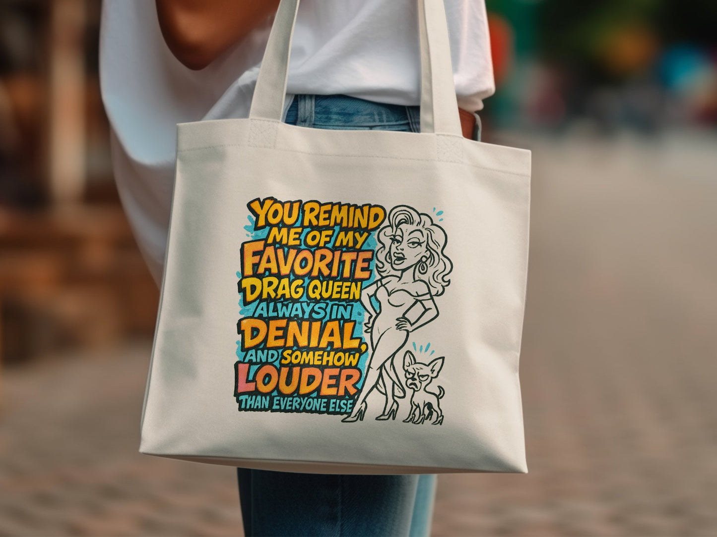 Always in Denial Drag Queen Graphic Tote Bag product
