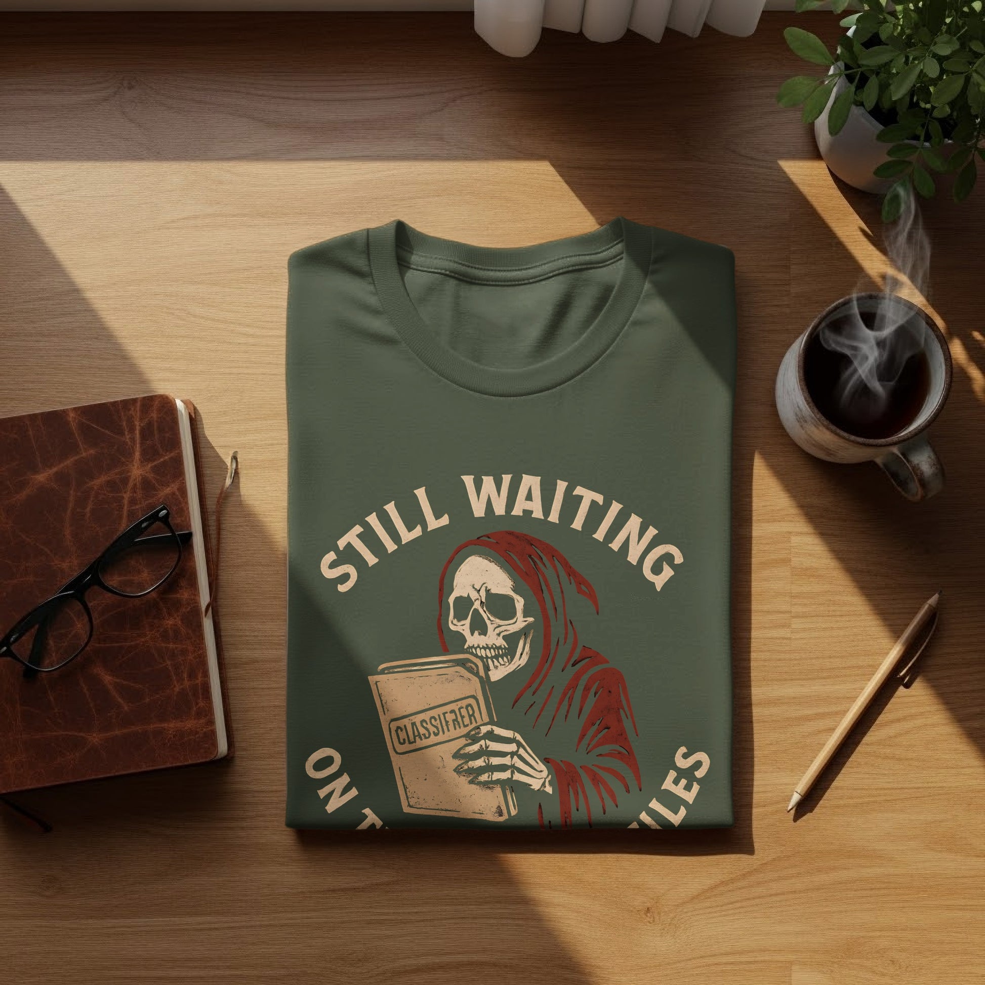 Still Waiting on the Tapes Grim Reaper T-Shirt product