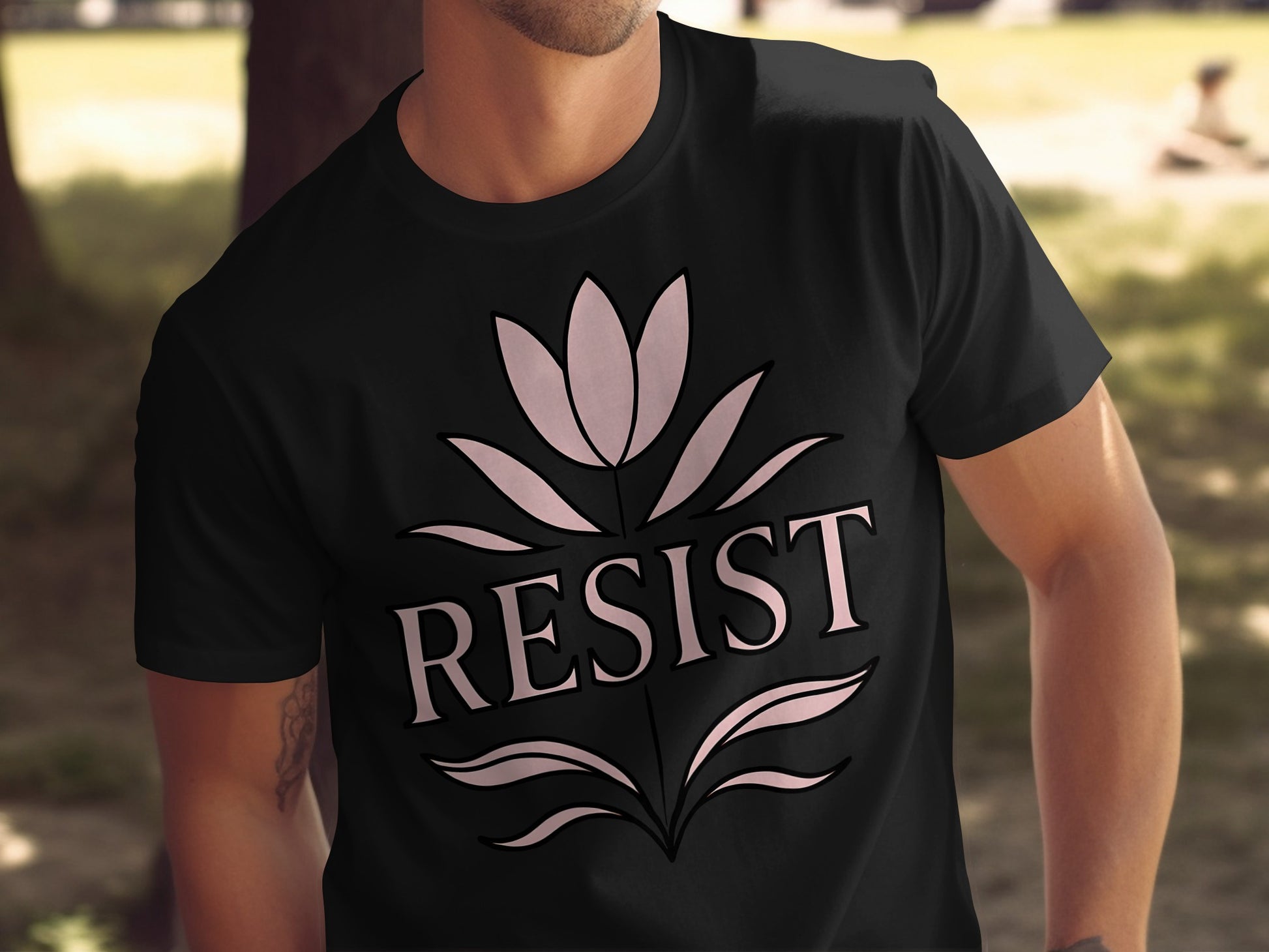 Resist Floral Graphic Black Short Sleeve T-Shirt product