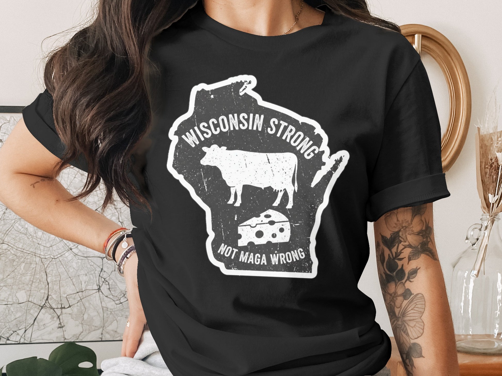Wisconsin Strong Not Maga Wrong Graphic T-shirt product