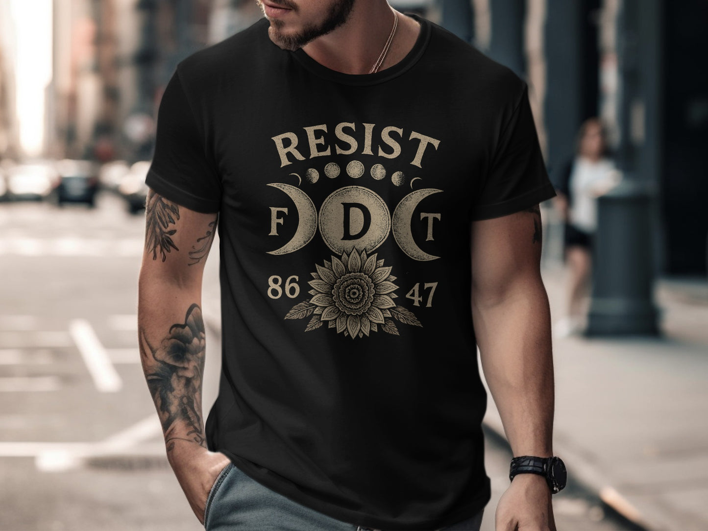 Resist FDT 86 47 Sunflower Moon Phases T-shirt product