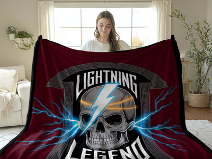 Lightning Legend Skull Design Blanket product type