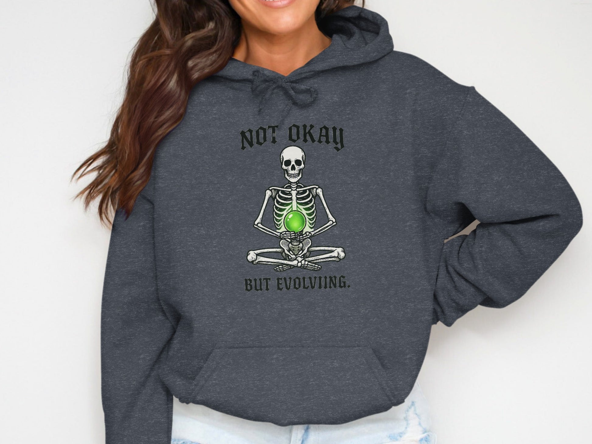 Not Okay But Evolving Skeleton Graphic Hoodie product